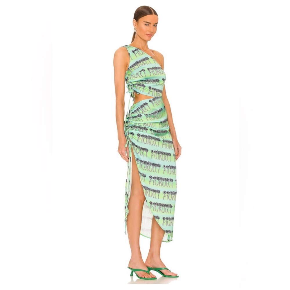 Fiorucci palm print one shoulder dress - Picture 3 of 6